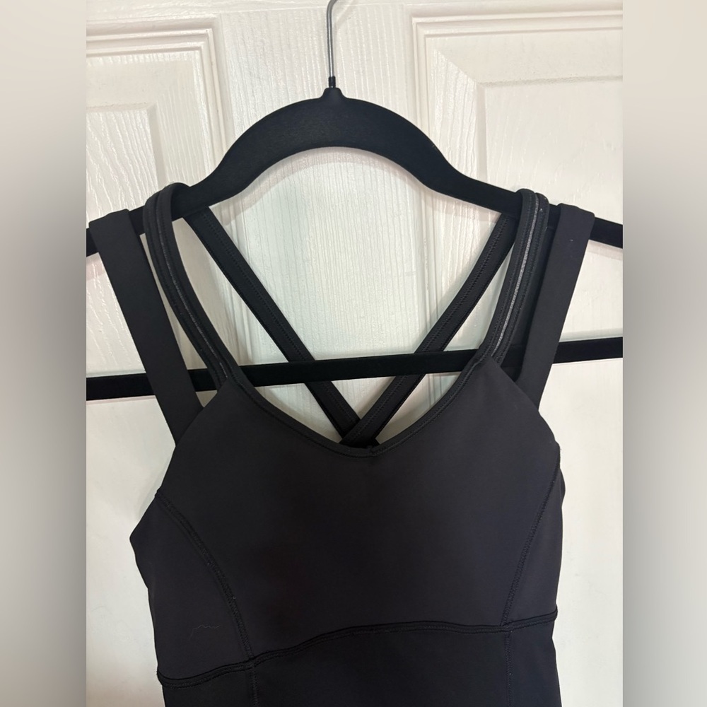 Lululemon Ace Tank in Black with Strappy Cross Back | Size 2 | Yoga Athleisure - Picture 2 of 9